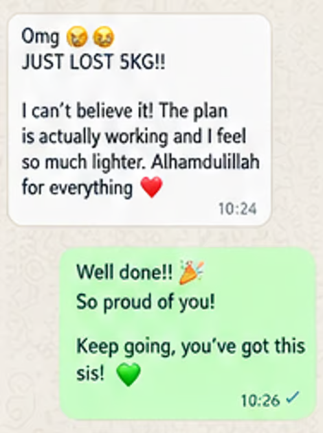 WhatsApp testimonial 1